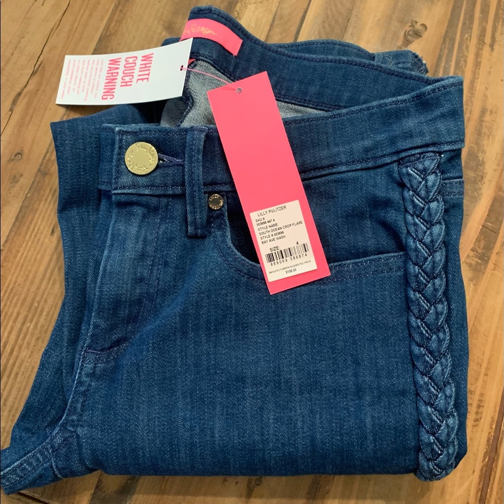 Lily Pulitzer South Ocean Crop Flare Jeans NWT Size 4